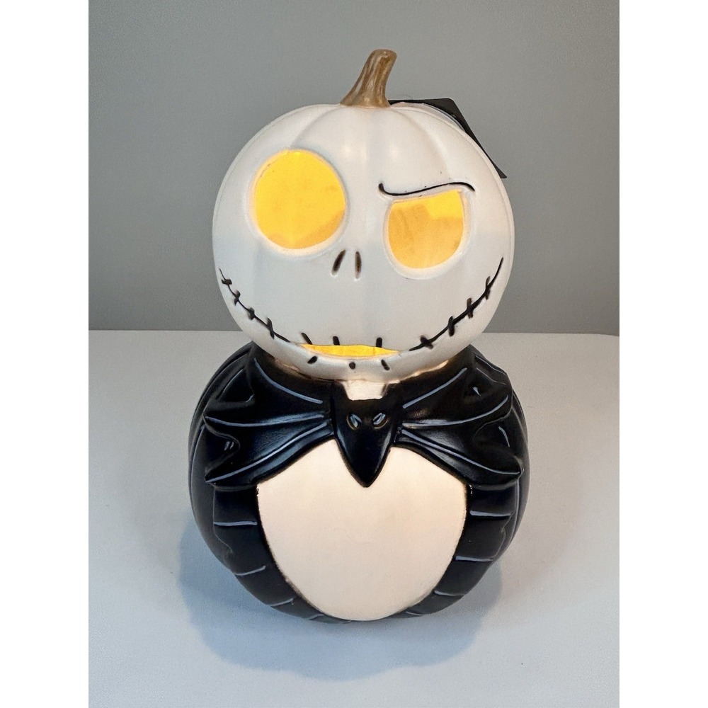 Disney Nightmare Before Christmas Jack Skellington Light Up Stacked Pumpkin 12in